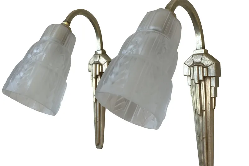 Pamono Art Deco Wall Lights, 1930, Set of 2> Wall Lights & Sconces