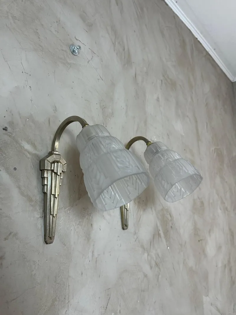 Pamono Art Deco Wall Lights, 1930, Set of 2> Wall Lights & Sconces