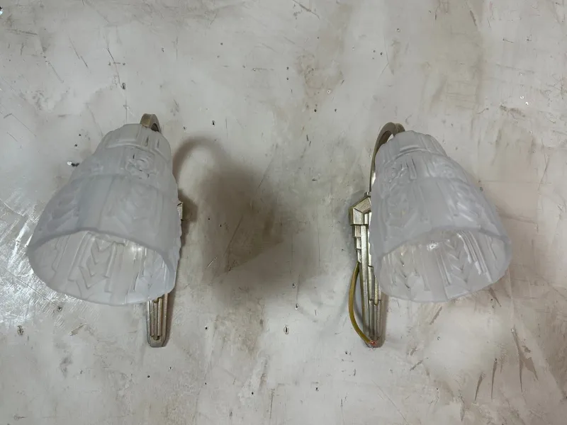 Pamono Art Deco Wall Lights, 1930, Set of 2> Wall Lights & Sconces