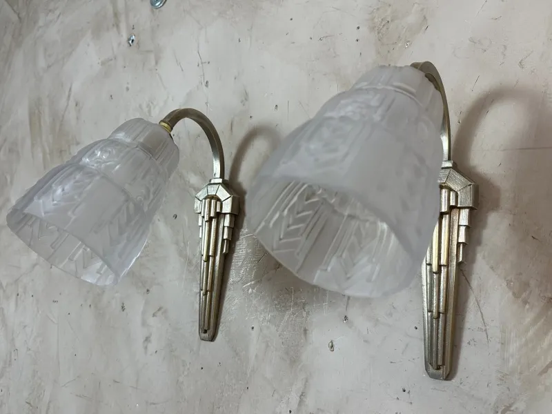 Pamono Art Deco Wall Lights, 1930, Set of 2> Wall Lights & Sconces