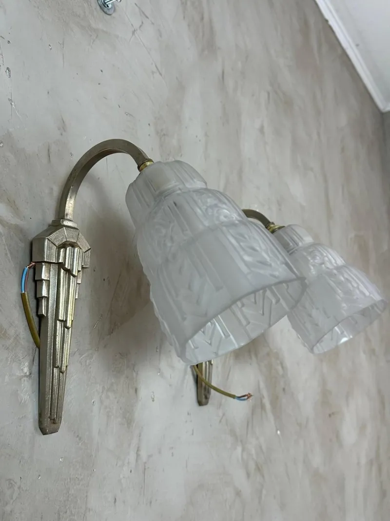 Pamono Art Deco Wall Lights, 1930, Set of 2> Wall Lights & Sconces