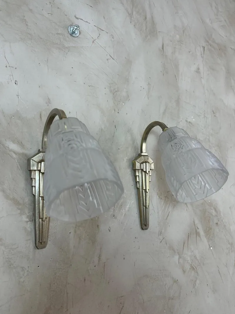 Pamono Art Deco Wall Lights, 1930, Set of 2> Wall Lights & Sconces