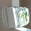 New Pamono Art Deco Wall Mirror with Bevelled Frameless Edge and Diamond Chrome Crest, 1930s