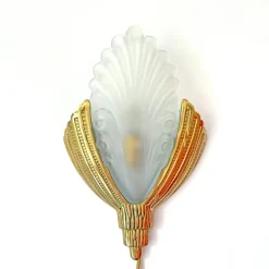Pamono Art Deco Wall Sconce by Marcel Hudry and Val Saint Lambert, 1920s