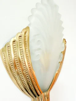 Pamono Art Deco Wall Sconce by Marcel Hudry and Val Saint Lambert, 1920s