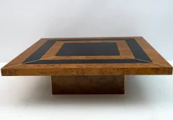 Pamono Art Deco Walnut & Lacquer Coffee Table, Italy, 1970s> Coffee & Side Tables