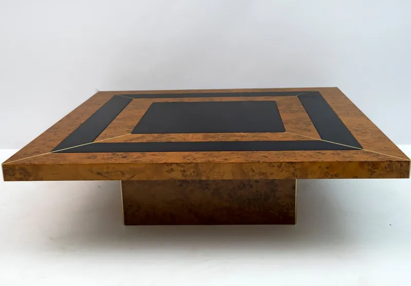 Pamono Art Deco Walnut & Lacquer Coffee Table, Italy, 1970s> Coffee & Side Tables
