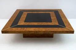 Pamono Art Deco Walnut & Lacquer Coffee Table, Italy, 1970s><noscript><img width=