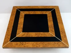 Pamono Art Deco Walnut & Lacquer Coffee Table, Italy, 1970s><noscript><img width=