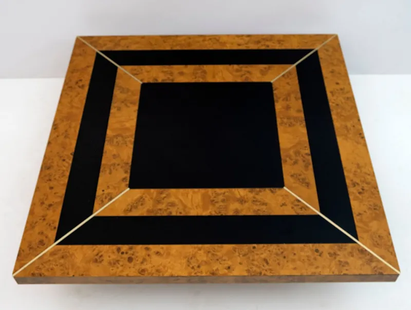 Pamono Art Deco Walnut & Lacquer Coffee Table, Italy, 1970s> Coffee & Side Tables