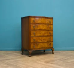 Sale Pamono Art Deco Walnut and Walnut Veneer Chest of Drawers, 1950s