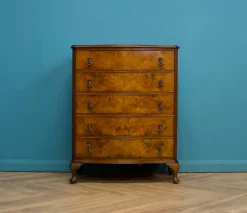 Sale Pamono Art Deco Walnut and Walnut Veneer Chest of Drawers, 1950s