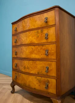 Sale Pamono Art Deco Walnut and Walnut Veneer Chest of Drawers, 1950s