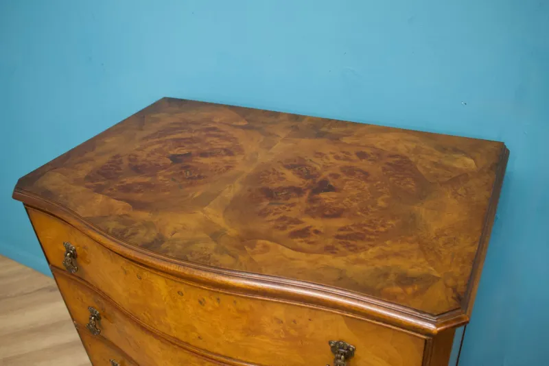 Sale Pamono Art Deco Walnut and Walnut Veneer Chest of Drawers, 1950s