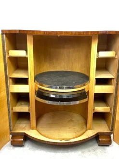 Best Pamono Art Deco Walnut Bar Cabinet attributed to Thonet, 1930s