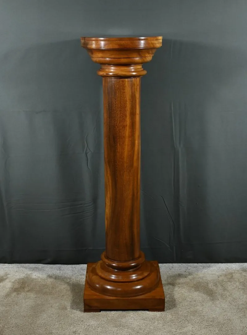 Pamono Art Deco Walnut Column, 1930> Pedestals And Columns
