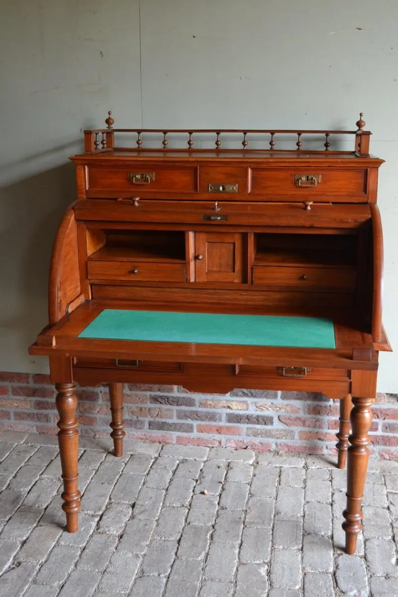 Discount Pamono Art Deco Walnut Cylinder Desk