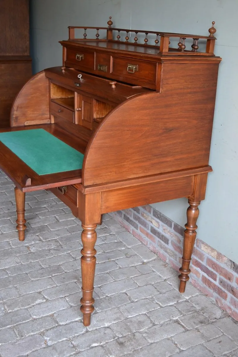 Discount Pamono Art Deco Walnut Cylinder Desk