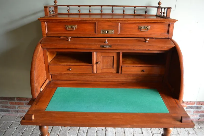 Discount Pamono Art Deco Walnut Cylinder Desk