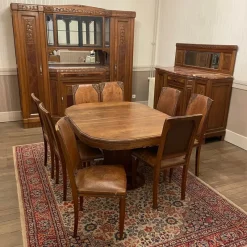 New Pamono Art DEco Walnut Dining Tables and Chairs, Set of 12