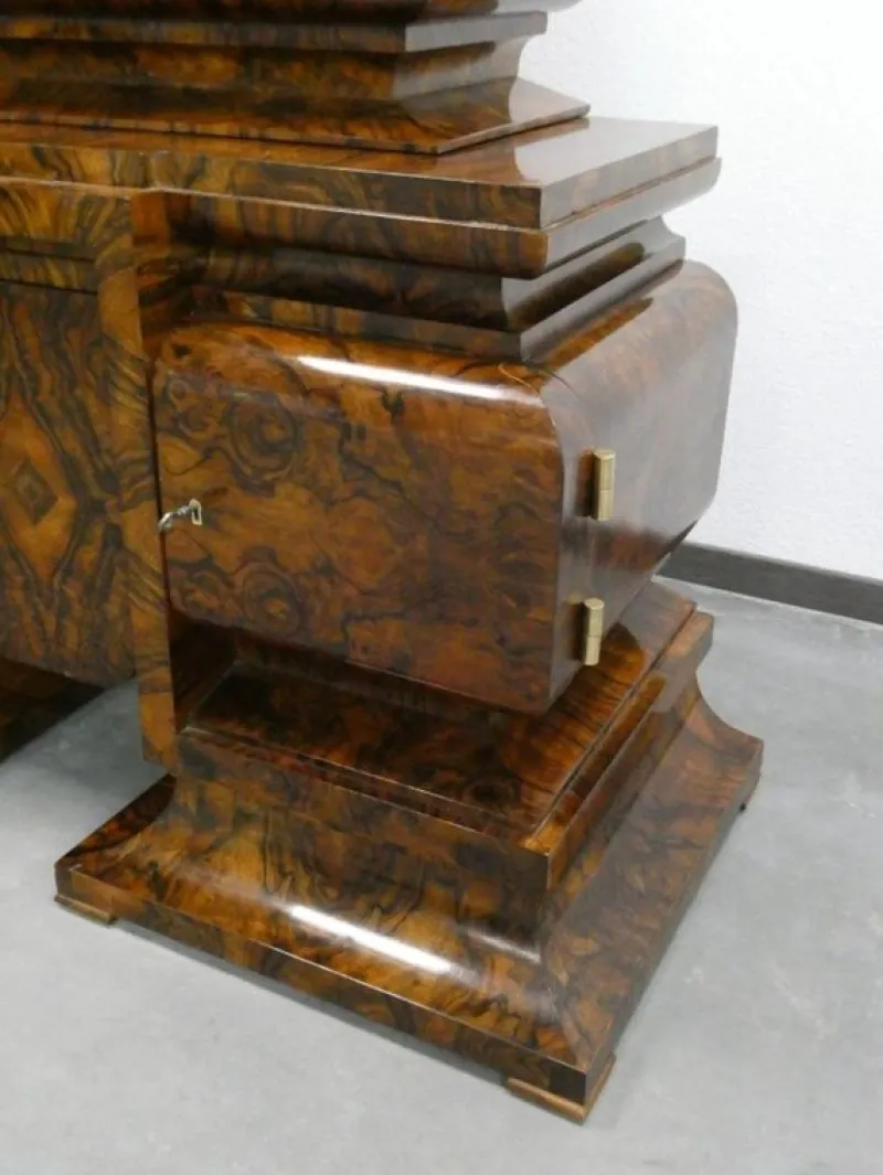 Hot Pamono Art Deco Walnut Showcase, 1930s, Set of 2