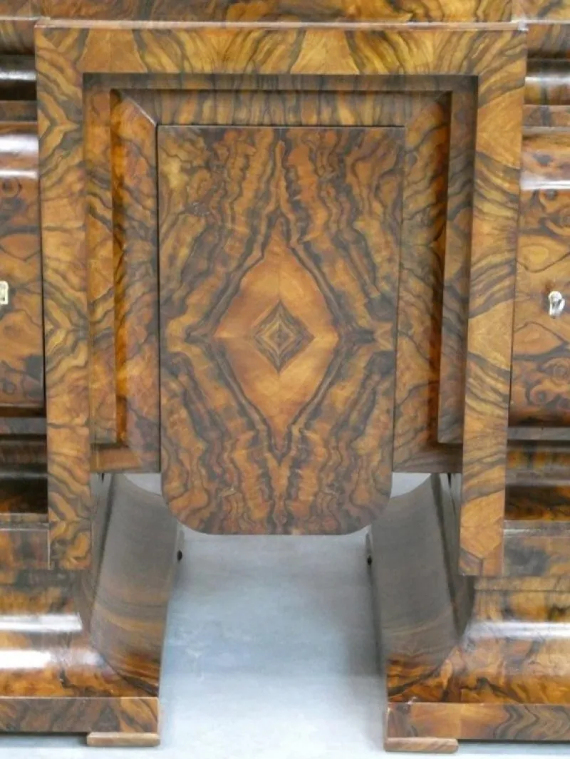 Hot Pamono Art Deco Walnut Showcase, 1930s, Set of 2