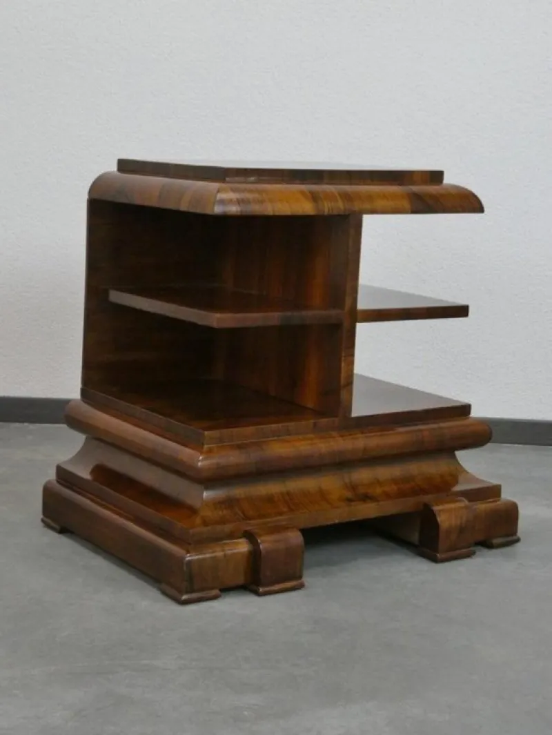 Hot Pamono Art Deco Walnut Showcase, 1930s, Set of 2