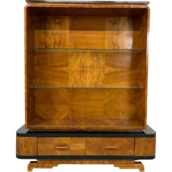 Pamono Art Deco Walnut Showcase, 1930s