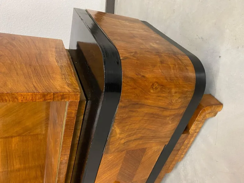 Pamono Art Deco Walnut Showcase, 1930s