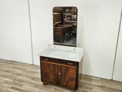 Best Pamono Art Deco Walnut Storage Unit with White Marble, 1940