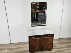Best Pamono Art Deco Walnut Storage Unit with White Marble, 1940