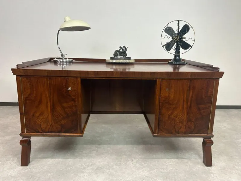 Pamono Art Deco Walnut Writing Desk, 1930s> Desks