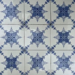 Outlet Pamono Art Deco White and Blue Glazed Tiles by Le Glaive, 1920