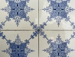 Outlet Pamono Art Deco White and Blue Glazed Tiles by Le Glaive, 1920