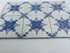 Outlet Pamono Art Deco White and Blue Glazed Tiles by Le Glaive, 1920