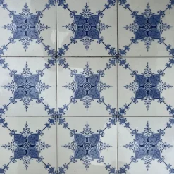 Outlet Pamono Art Deco White and Blue Glazed Tiles by Le Glaive, 1920