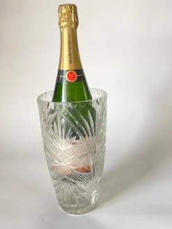 Clearance Pamono Art Deco White Champagne Cooler in Glass, France, 1940s
