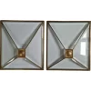 Pamono Art Deco Windows in Faceted Glass and Brass, Austria, 1930s, Set of 2> Architectural Elements