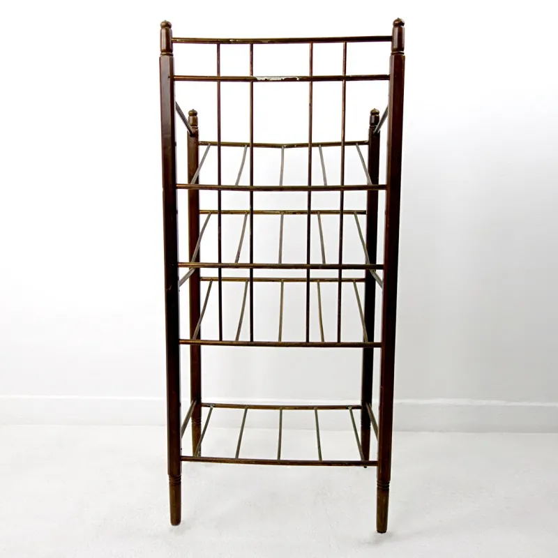 Sale Pamono Art Deco Wood and Brass Magazine Stand from Ernst Rockhausen & Söhne