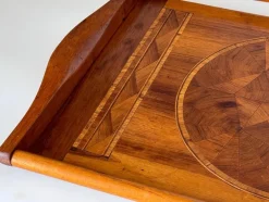 Pamono Art Deco Wood Marquetry Tray, France, 1940s><noscript><img width=