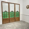 New Pamono Art Deco Wooden and Hammered Glass Screen, 1950s