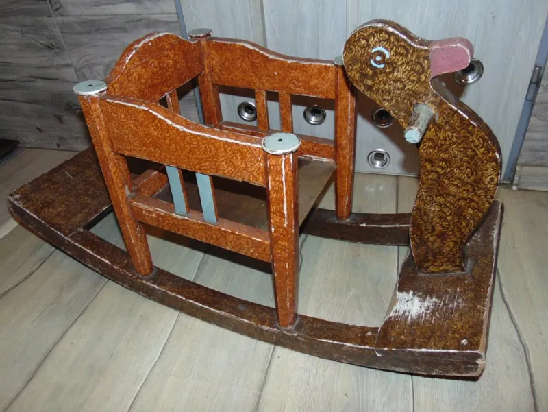 Pamono Art Deco Wooden Duck, Rocker, 1920s> Children's Chairs