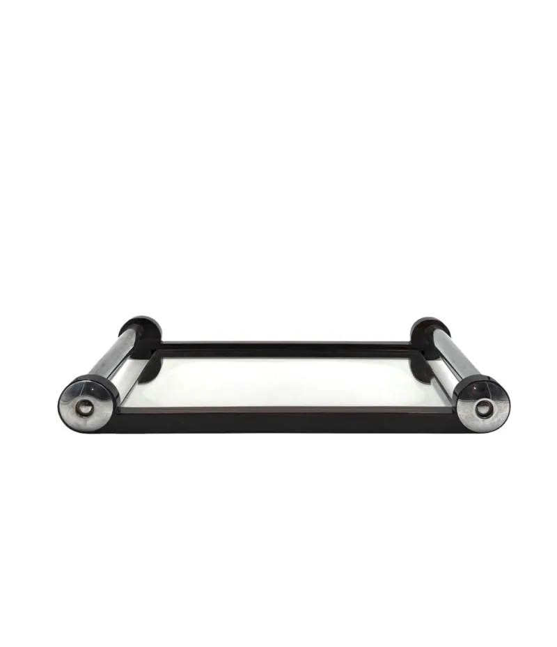 Pamono Art Deco Wooden Mirrored Tray, France, 1930s> Trays