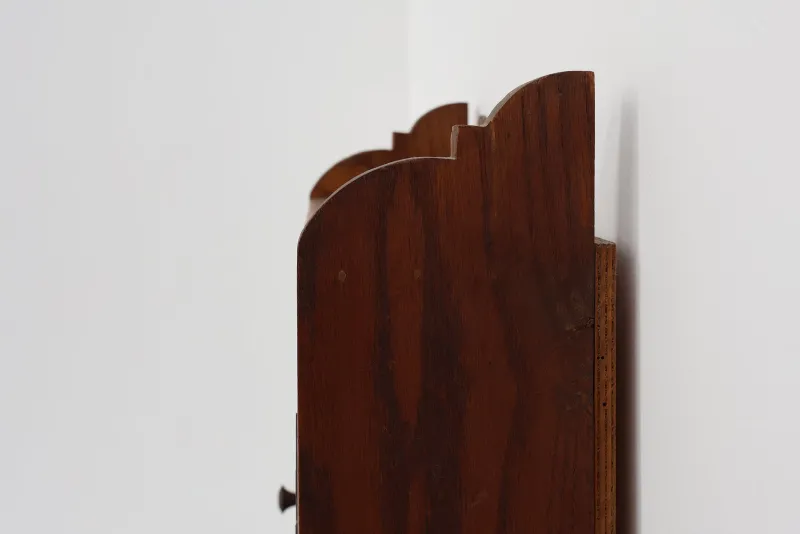 Outlet Pamono Art Deco Wooden Shaving Cabinet with Beveled Mirror, France, 1920s
