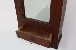 Pamono Art Deco Wooden Shaving Cabinet with Beveled Mirror, France, 1920s><noscript><img width=