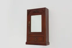 Pamono Art Deco Wooden Shaving Cabinet with Beveled Mirror, France, 1920s><noscript><img width=