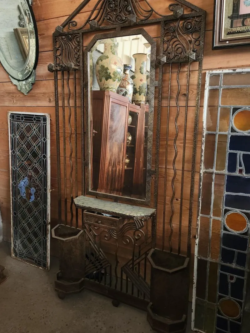 Pamono Art Deco Wrought Iron Cloakroom> Racks, Hooks & Valets