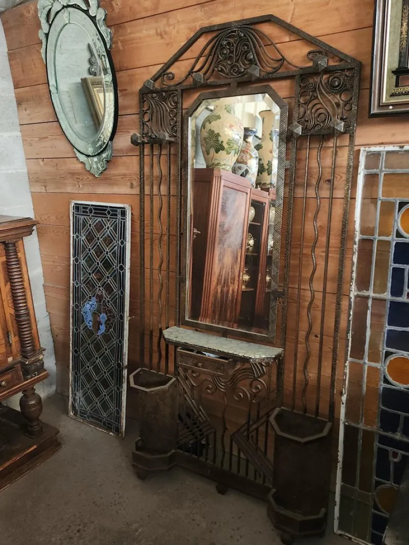Pamono Art Deco Wrought Iron Cloakroom> Racks, Hooks & Valets