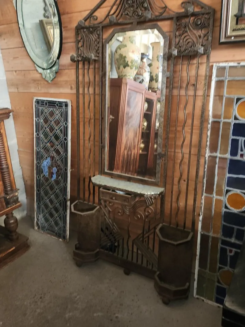 Pamono Art Deco Wrought Iron Cloakroom> Racks, Hooks & Valets