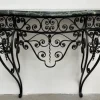 Pamono Art Deco Wrought Iron Console with Alpine Green Marble> Console Tables